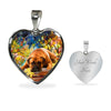 Bullmastiff Print Heart Pendant Luxury Necklace-Free Shipping