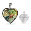 Rhodesian Ridgeback Dog Print Heart Pendant Luxury Necklace-Free Shipping