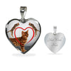 Bengal Cat Print Heart Pendant Luxury Necklace-Free Shipping