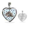 Irish Wolfhound Dog Print Heart Pendant Luxury Necklace-Free Shipping