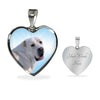 Central Asian Shepherd Dog Print Heart Pendant Luxury Necklace-Free Shipping