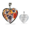 Siamese Cat Print Heart Pendant Luxury Necklace-Free Shipping