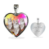 Ragamuffin Cat Print Heart Pendant Luxury Necklace-Free Shipping