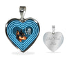 Miniature Pinscher Dog Print Heart Charm Necklaces-Free Shipping