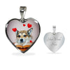 Norwegian Lundehund Print Heart Pendant Luxury Necklace-Free Shipping