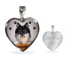 Finnish Lapphund Print Heart Pendant Luxury Necklace-Free Shipping