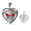 Butterfly Print Heart Pendant Luxury Necklace-Free Shipping