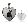 Scottish Terrier Print Heart Pendant Luxury Necklace-Free Shipping