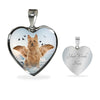 Australian Terrier Print Heart Pendant Luxury Necklace-Free Shipping