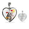 American Shorthair Print Heart Pendant Luxury Necklace-Free Shipping