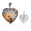 Staffordshire Bull Terrier Print Heart Pendant Luxury Necklace-Free Shipping