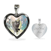 Lovely Korat Cat Print Heart Charm Necklaces-Free Shipping