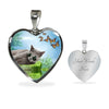 Russian Blue Cat Heart Pendant Luxury Necklace-Free Shipping