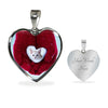 Lovely Burmilla Cat Print Heart Pendant Luxury Necklace-Free Shipping