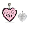 German Shorthaired Pointer Dog Print Heart Charm Necklaces-Free Shipping