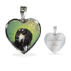 Saluki Dog Print Heart Pendant Luxury Necklace-Free Shipping