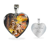 Cute Labradoodle Print Heart Pendant Luxury Necklace-Free Shipping