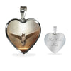 Norwegian Forest Cat Print Heart Pendant Luxury Necklace-Free Shipping