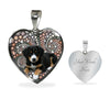 Entlebucher Mountain Dog Print Heart Pendant Luxury Necklace-Free Shipping