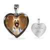 Australian Silky Terrier Dog Print Heart Charm Necklaces-Free Shipping