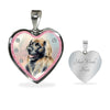 Leonberger Dog Art Print Heart Charm Necklaces-Free Shipping