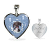 Amazing Spanish Water Dog Print Heart Pendant Luxury Necklace-Free Shipping