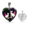 Devon Rex Cat Print Heart Charm Necklaces-Free Shipping