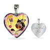 Miniature Schnauzer Dog Print Heart Charm Necklaces-Free Shipping