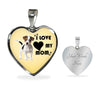Jack Russell Terrier Print Heart Pendant Luxury Necklace-Free Shipping
