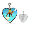 Azawakh Dog Print Heart Pendant Luxury Necklace-Free Shipping