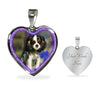 English Toy Spaniel Dog Print Heart Charm Necklaces-Free Shipping