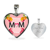 "MOM" Print Heart Pendant Luxury Necklace