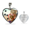 Pixie Bob Cat Print Heart Pendant Luxury Necklace-Free Shipping