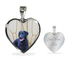 Curly Coated Retriever Print Heart Pendant Luxury Necklace-Free Shipping