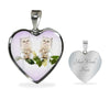 White Persian Cat Print Heart Pendant Luxury Necklace-Free Shipping