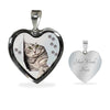Charming Cat Art Print Heart Charm Necklaces-Free Shipping