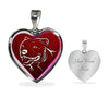 Pit Bull Terrier Dog Print Heart Charm Necklaces-Free Shipping