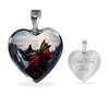 Bombay Cat Print Heart Pendant Luxury Necklace-Free Shipping