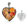 Cute Bullmastiff Print Heart Pendant Luxury Necklace-Free Shipping