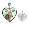 American Bobtail Print Heart Pendant Luxury Necklace-Free Shipping