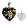 Irish Terrier Dog Print Heart Pendant Luxury Necklace-Free Shipping