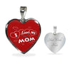 'I Love MY MOM' Red Print Heart Pendant Luxury Necklace