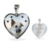Chinook Dog Print Heart Pendant Luxury Necklace-Free Shipping