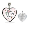 Flying Cat Print Heart Pendant Luxury Necklace-Free Shipping