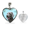 Weimaraner Dog Print Heart Pendant Luxury Necklace-Free Shipping