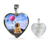 Spanish Mastiff Dog Print Heart Pendant Luxury Necklace-Free Shipping
