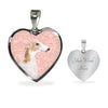 Borzoi Dog Print Heart Pendant Luxury Necklace-Free Shipping