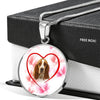 Basset Hound Print Luxury Circle Necklace-Free Shipping