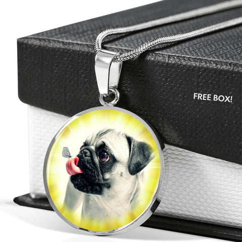 Cute Pug Dog Print Luxury Necklace-Free Shipping