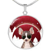 Chihuahua Print Circle Luxury Necklace-Free Shipping